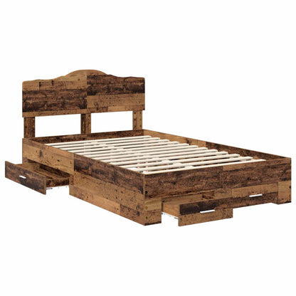 Struttura del letto con testiera Legno vecchio 120 x 190 cm | homemem39