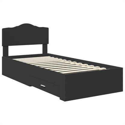 Struttura del letto Nero 100 x 200 cm Legno multistrato | homemem39