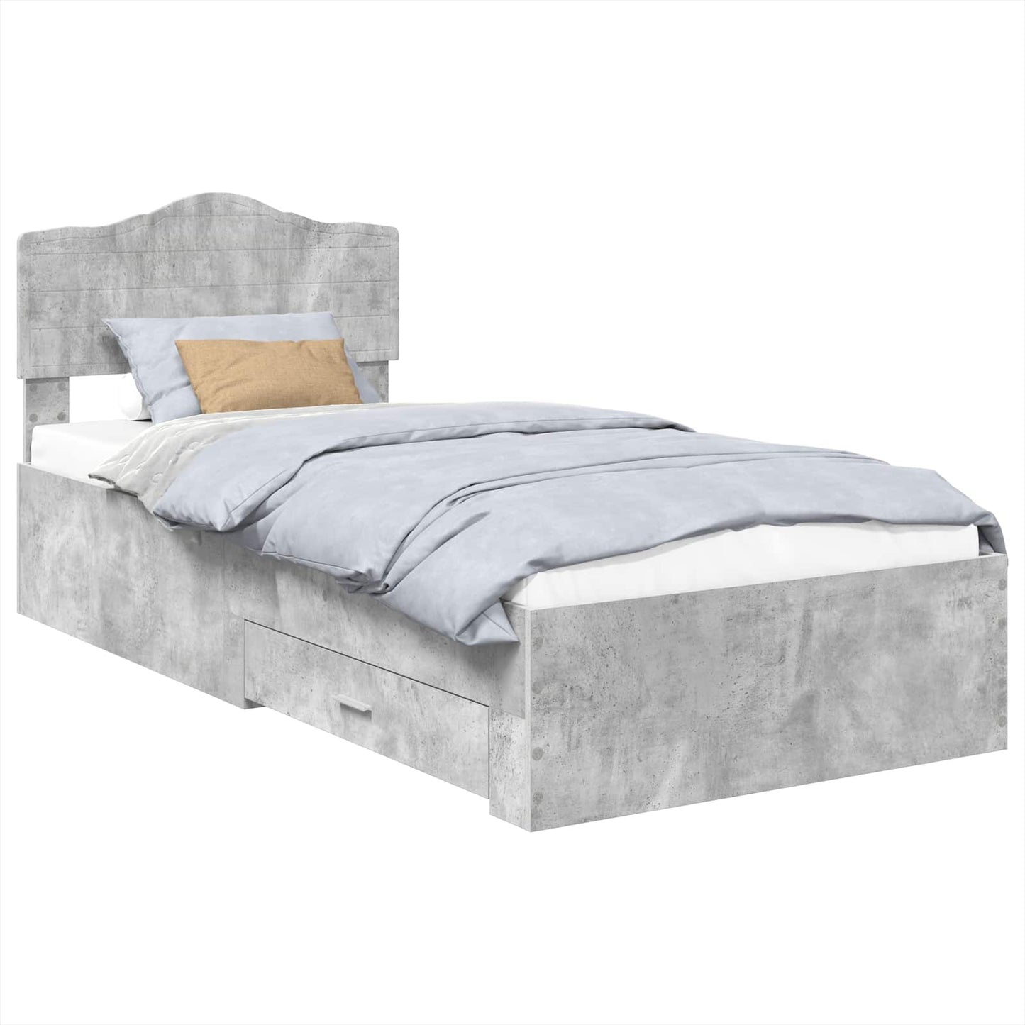 Struttura del letto con testiera Grigio cemento 100 x 200 cm | homemem39