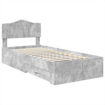 Struttura del letto con testiera Grigio cemento 100 x 200 cm | homemem39
