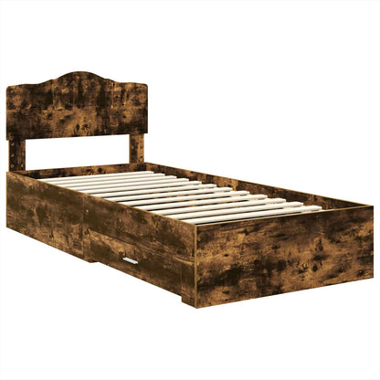 Struttura del letto Rovere fumé 100 x 200 cm Legno multistrato | homemem39