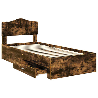 Struttura del letto Rovere fumé 100 x 200 cm Legno multistrato | homemem39