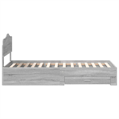 Struttura del letto con testiera Grigio Sonoma 100 x 200 cm | homemem39