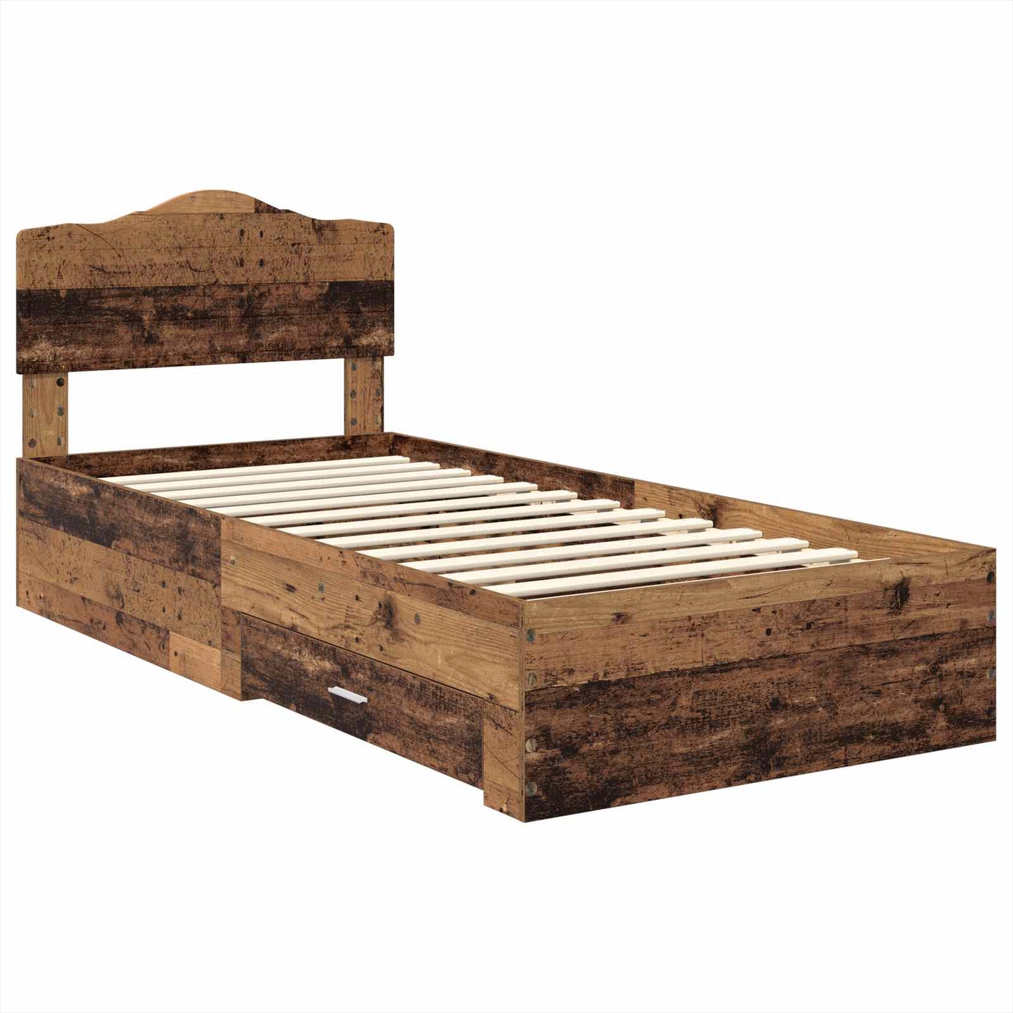 Struttura del letto con testiera Legno vecchio 100 x 200 cm | homemem39