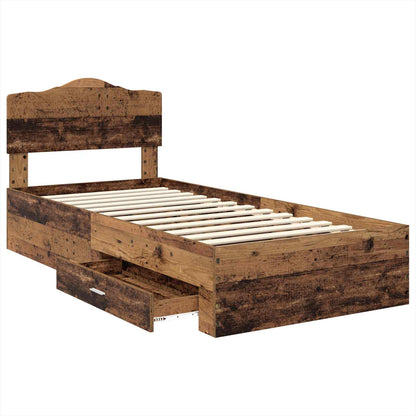 Struttura del letto con testiera Legno vecchio 100 x 200 cm | homemem39