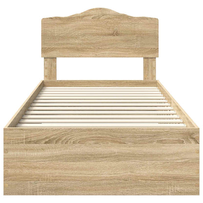 Struttura del letto Rovere Sonoma 90 x 200 cm Legno multistrato