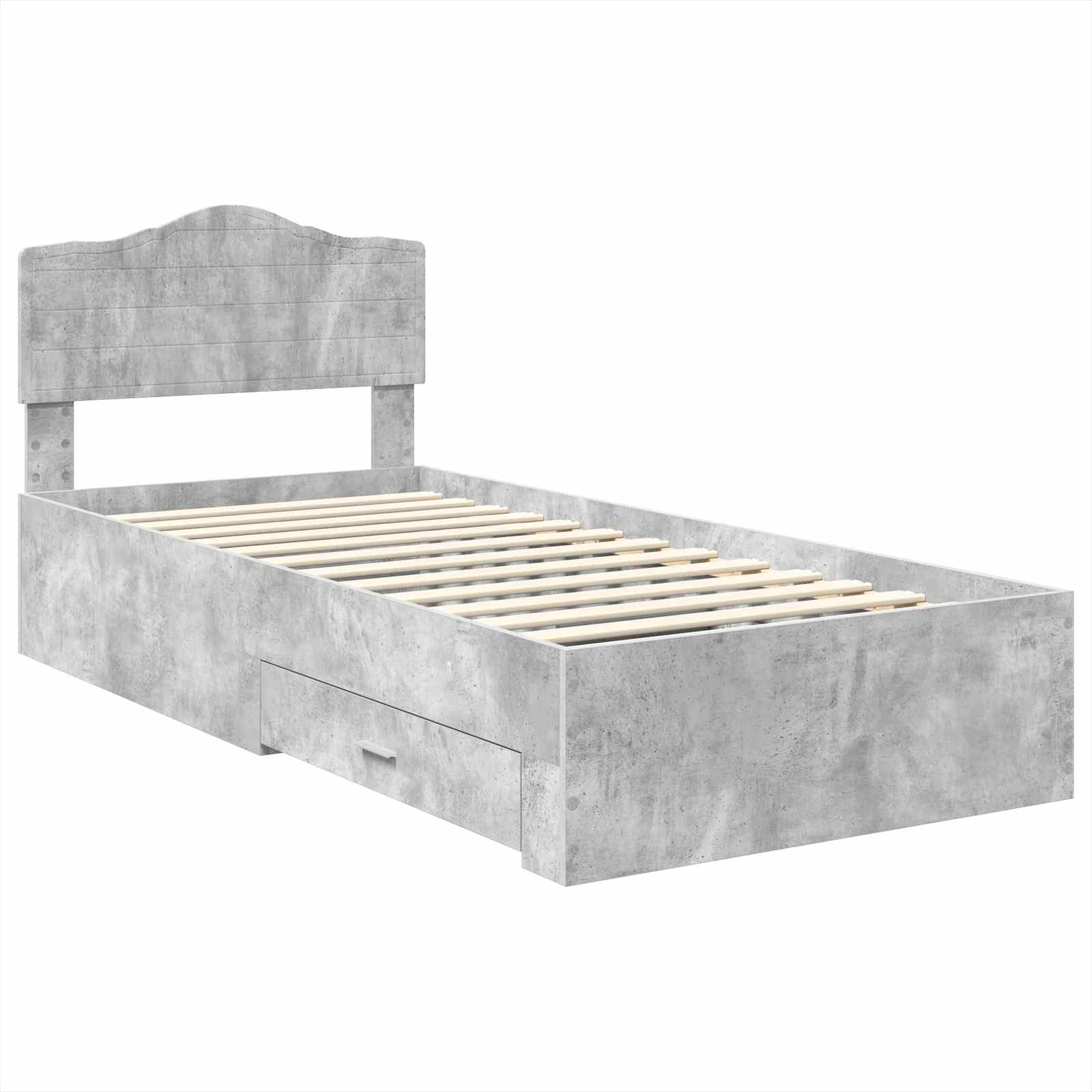 Struttura del letto con testiera Grigio cemento 90 x 200 cm | homemem39