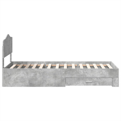 Struttura del letto con testiera Grigio cemento 90 x 200 cm | homemem39