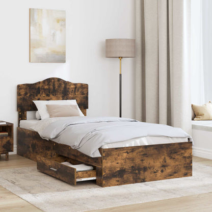 Struttura del letto Rovere fumé 90 x 200 cm Legno multistrato | homemem39