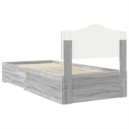 Struttura del letto Grigio Sonoma 90 x 200 cm Legno multistrato | homemem39