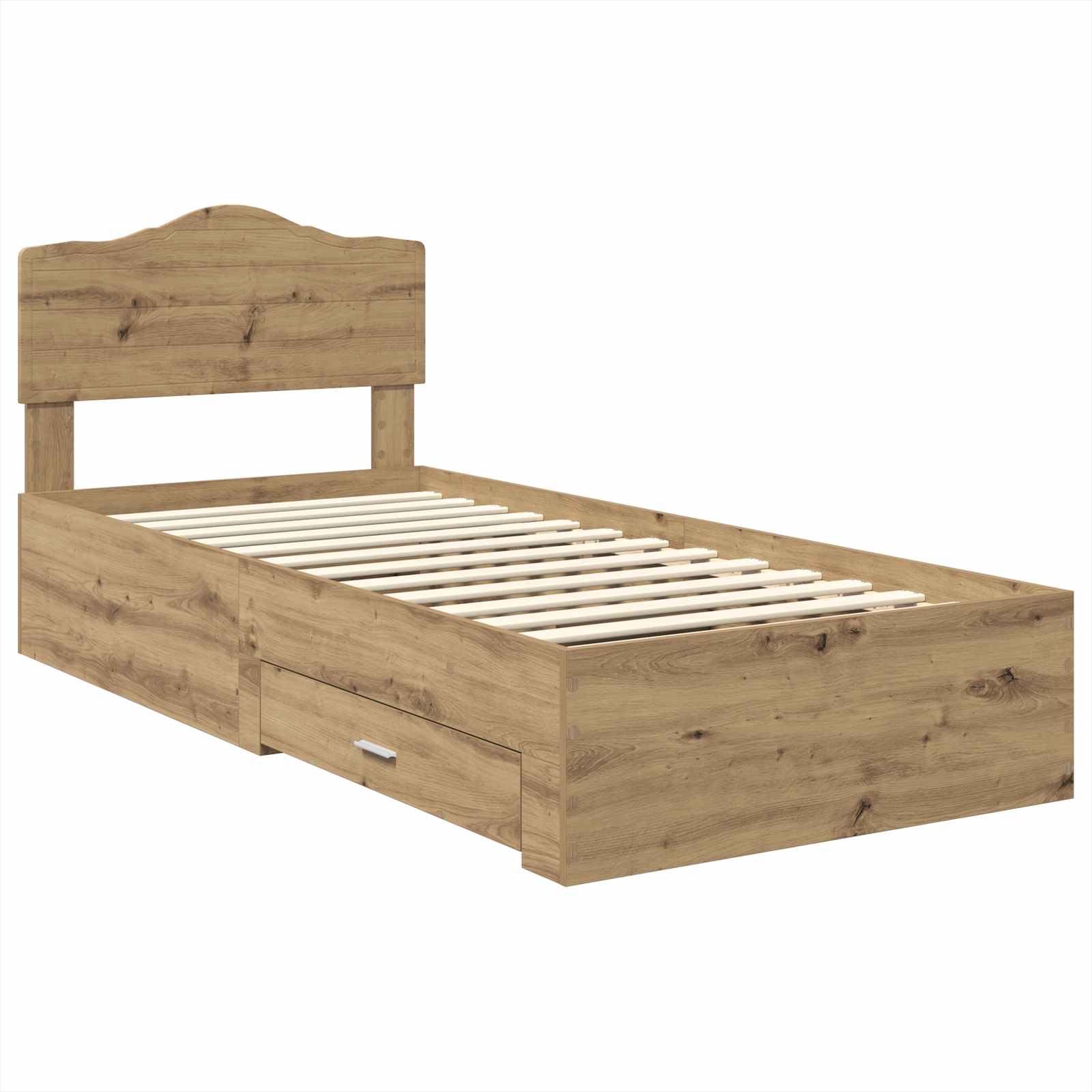 Struttura del letto con cassetto Rovere artigianale 90 x 200 cm | homemem39