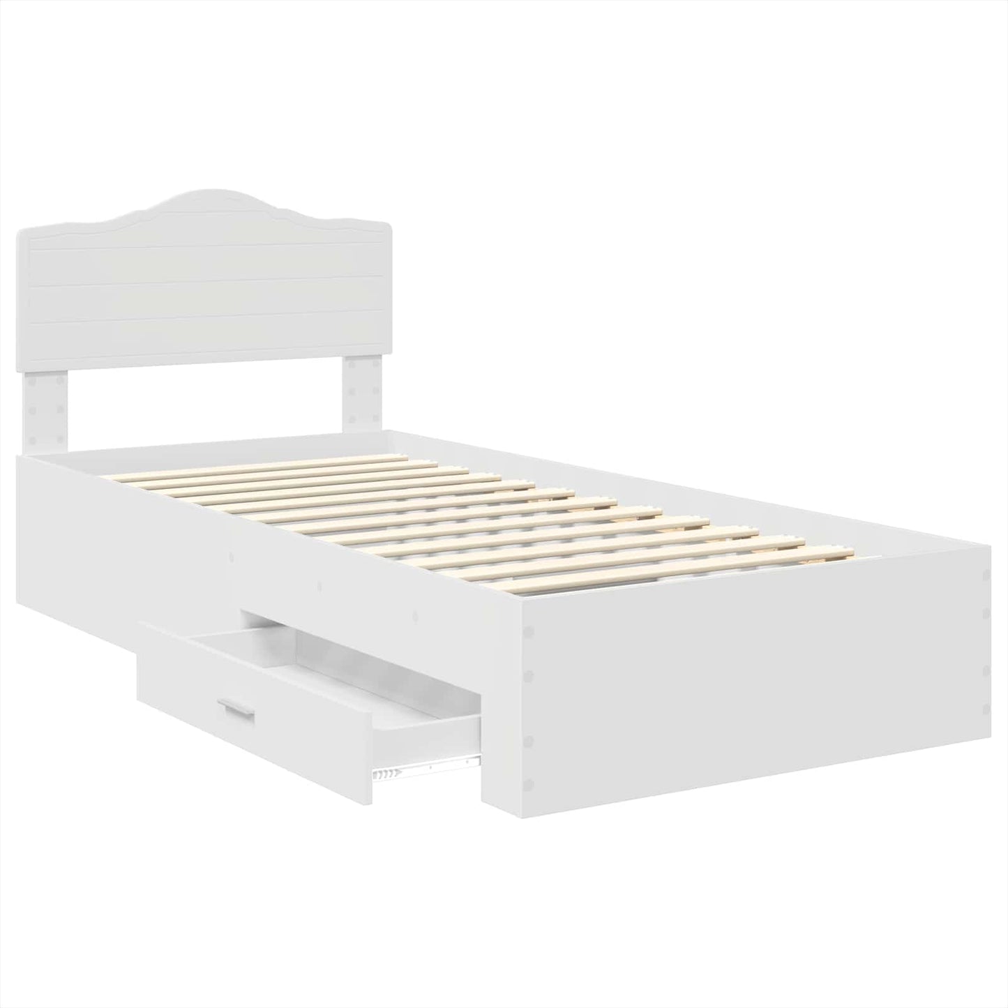 Struttura del letto Bianco 90 x 190 cm Legno multistrato | homemem39