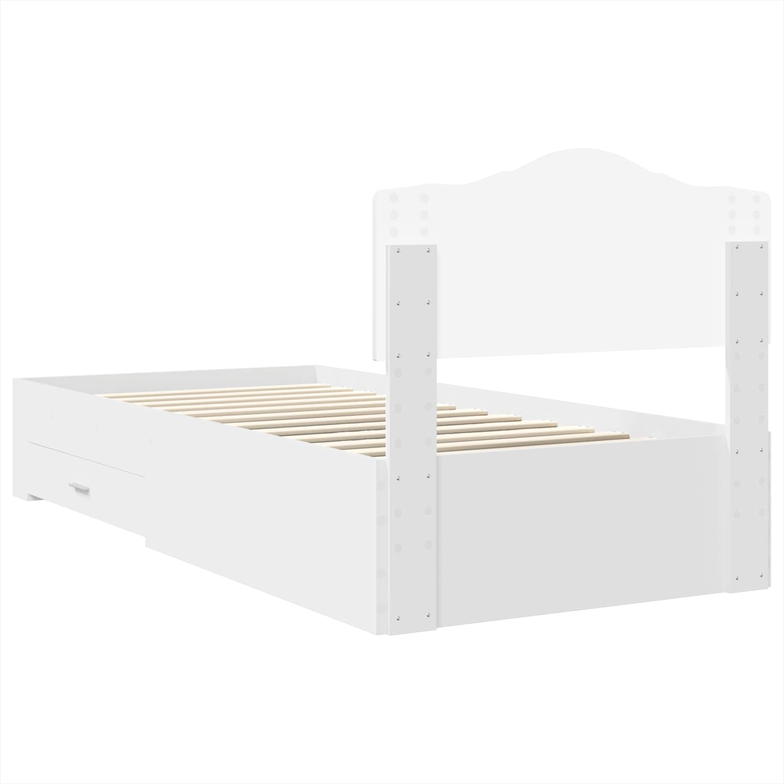 Struttura del letto Bianco 90 x 190 cm Legno multistrato | homemem39