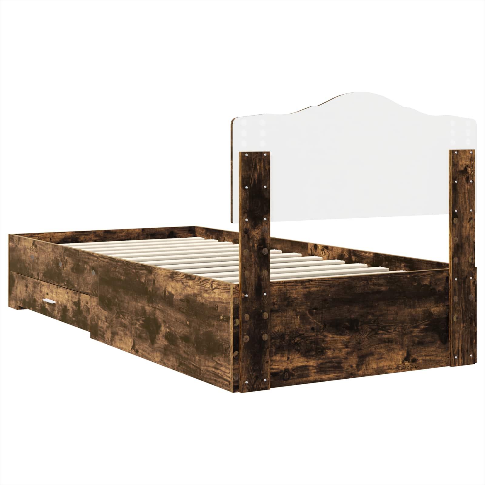 Struttura del letto Rovere fumé 90 x 190 cm Legno multistrato | homemem39
