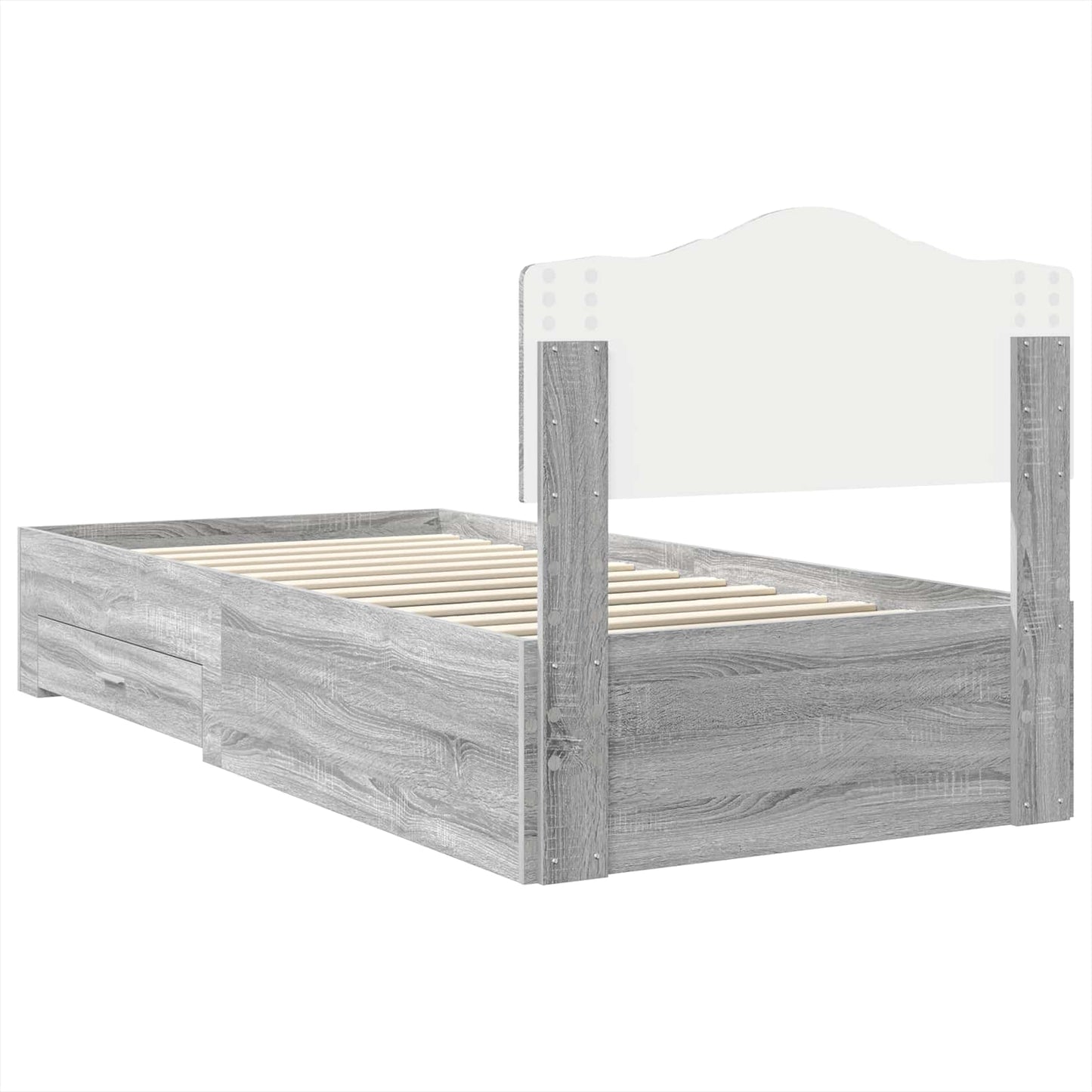 Struttura del letto Grigio Sonoma 90 x 190 cm Legno multistrato | homemem39