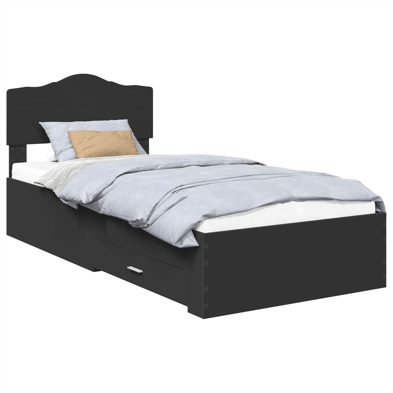 Struttura del letto Nero 70 x 190 cm Legno multistrato | homemem39