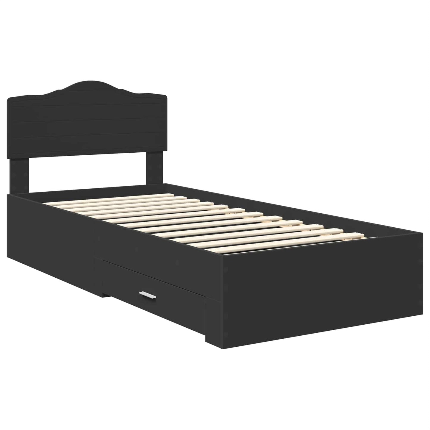 Struttura del letto Nero 70 x 190 cm Legno multistrato | homemem39