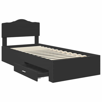 Struttura del letto Nero 70 x 190 cm Legno multistrato | homemem39