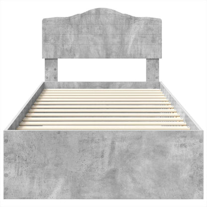 Struttura del letto con testiera Grigio cemento 70 x 190 cm | homemem39