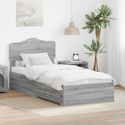 Struttura del letto Grigio Sonoma 70 x 190 cm Legno multistrato | homemem39