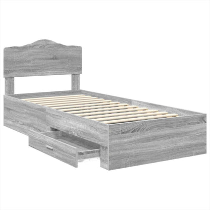 Struttura del letto Grigio Sonoma 70 x 190 cm Legno multistrato | homemem39