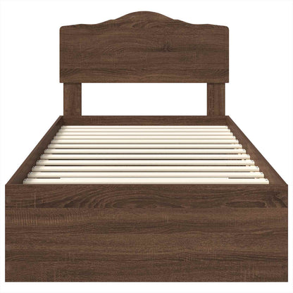 Struttura del letto con testiera Rovere Marrone 70 x 190 cm | homemem39