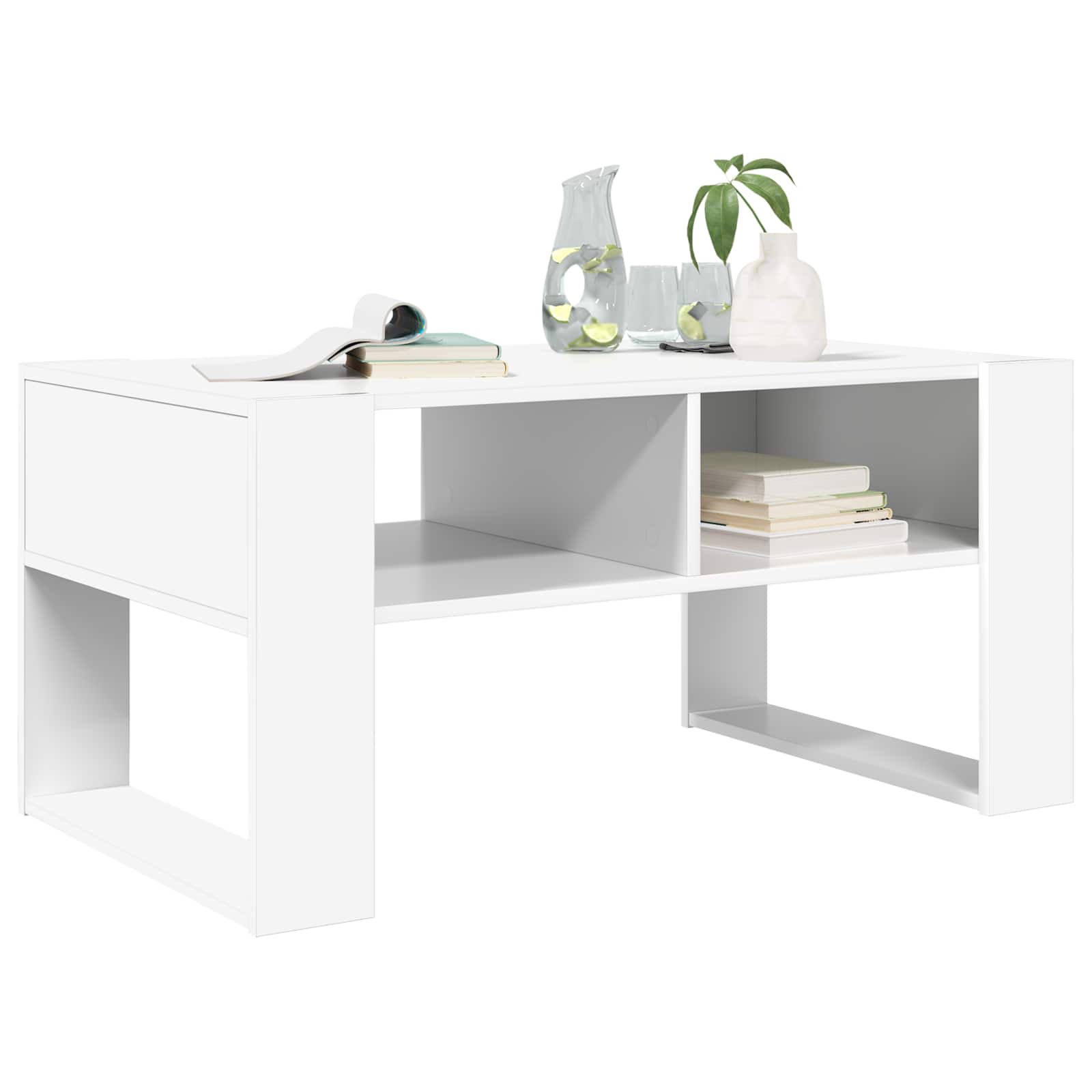 Tavolino da salotto Bianco 92 x 53 x 45 cm Legno multistrato | homemem39