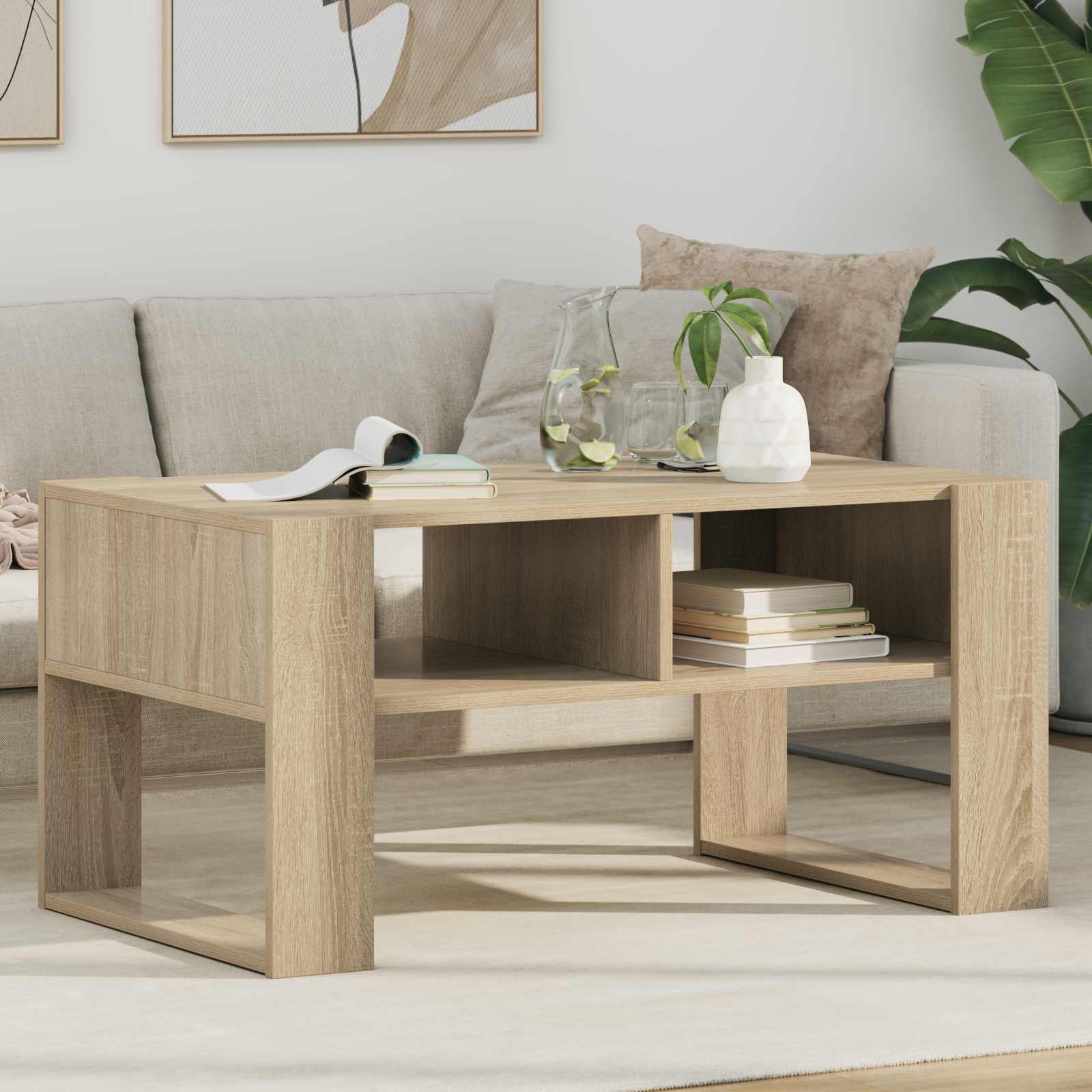 Tavolino da salotto Rovere Sonoma 92 x 53 x 45 cm | homemem39