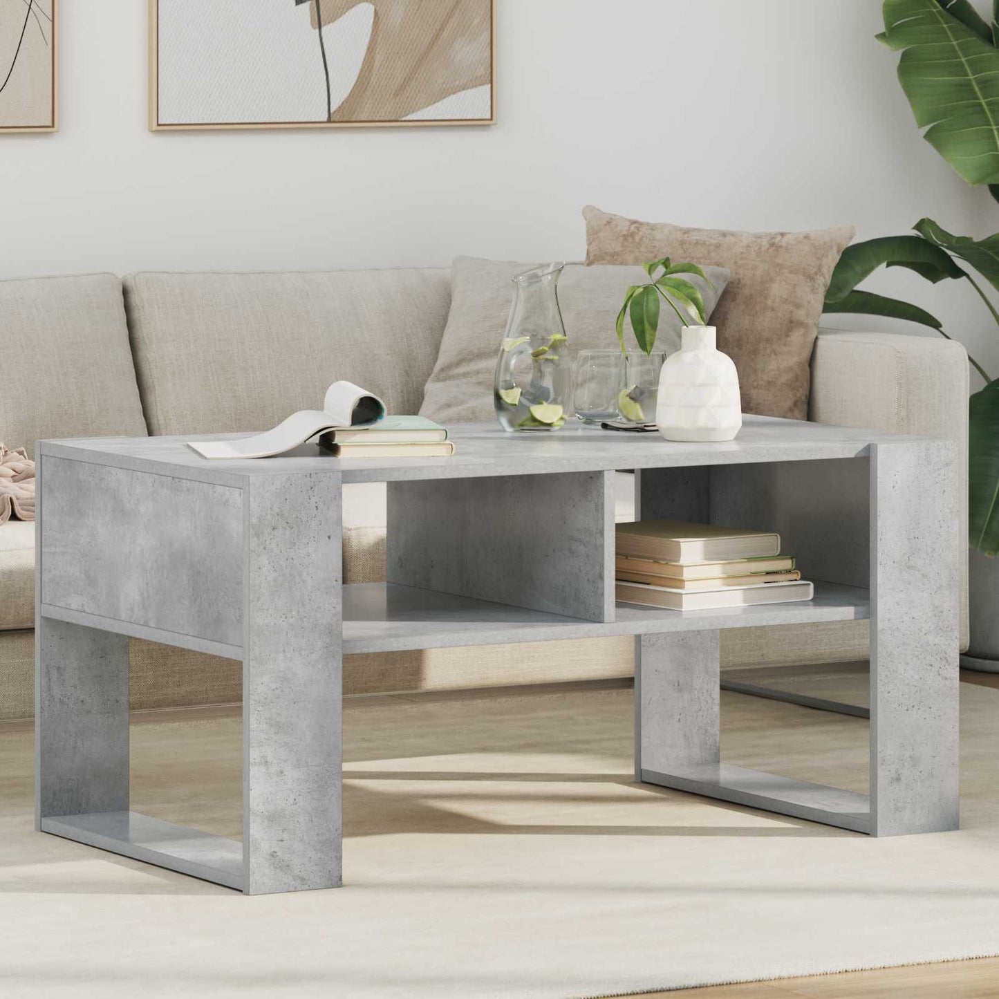 Tavolino da salotto Grigio cemento 92 x 53 x 45 cm | homemem39