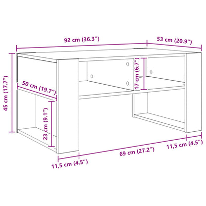 Tavolino da salotto Grigio cemento 92 x 53 x 45 cm | homemem39