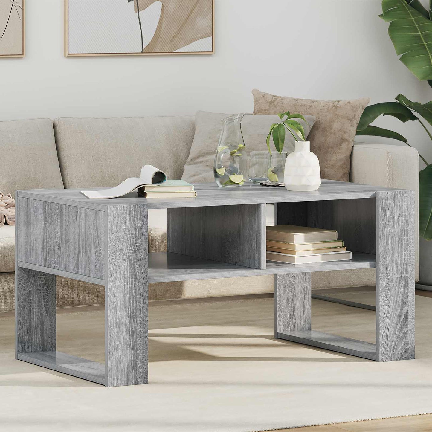 Tavolino da salotto Grigio Sonoma 92 x 53 x 45 cm | homemem39