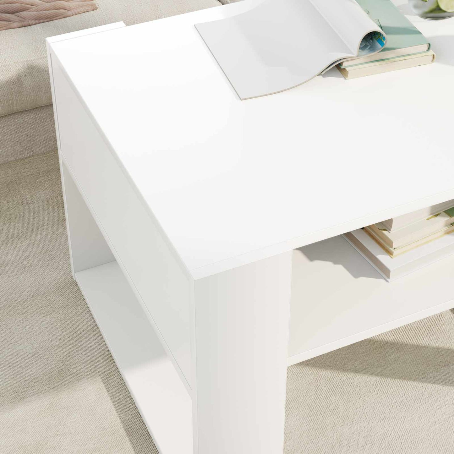 Tavolino da salotto Bianco 66 x 53 x 45 cm Legno multistrato | homemem39