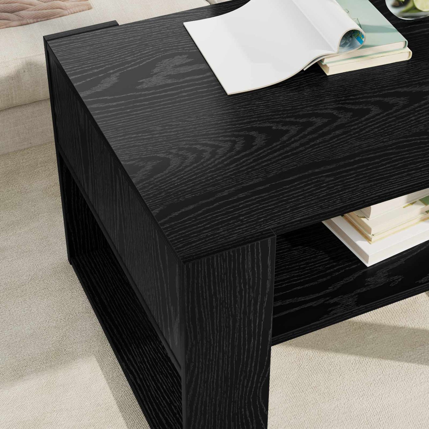 Tavolino da salotto Rovere Nero 66 x 53 x 45 cm | homemem39