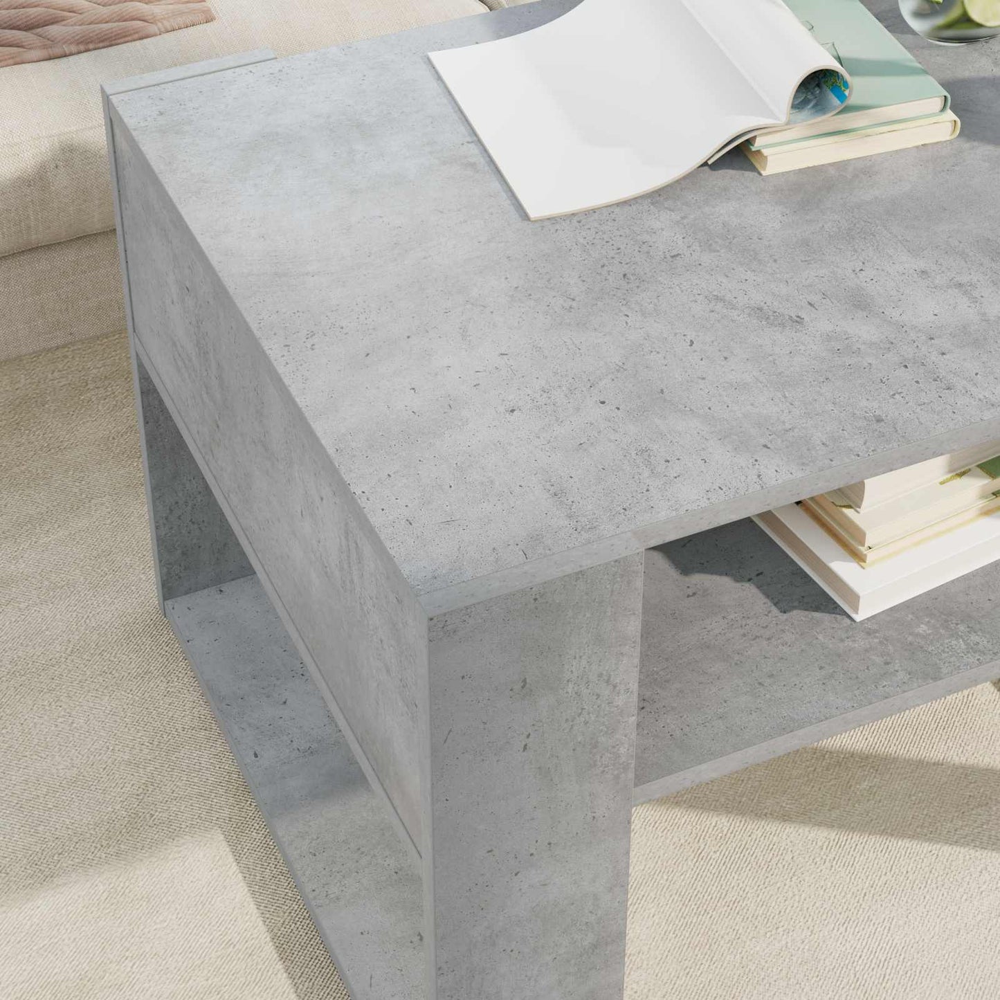 Tavolino da salotto Grigio cemento 66 x 53 x 45 cm | homemem39