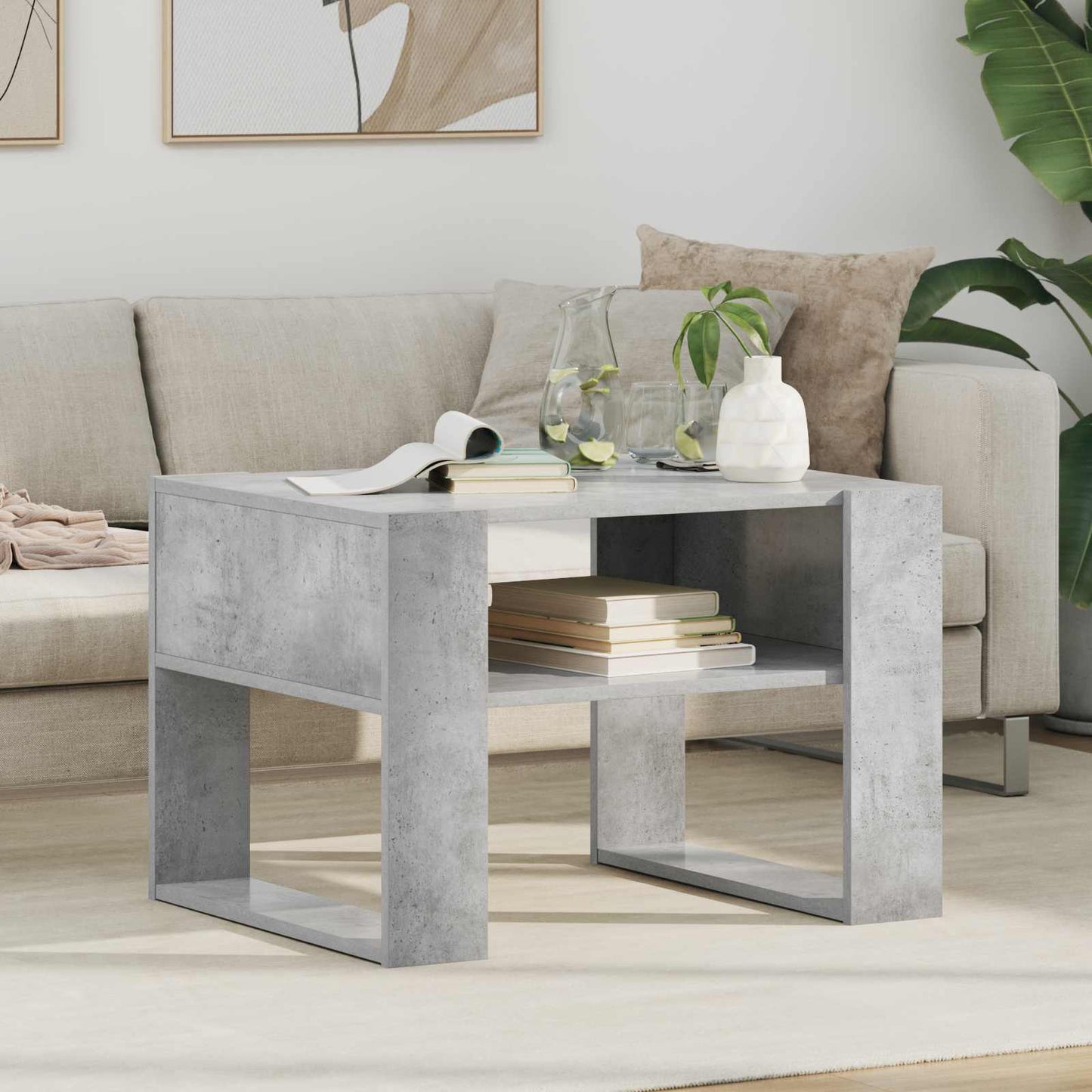 Tavolino da salotto Grigio cemento 66 x 53 x 45 cm | homemem39