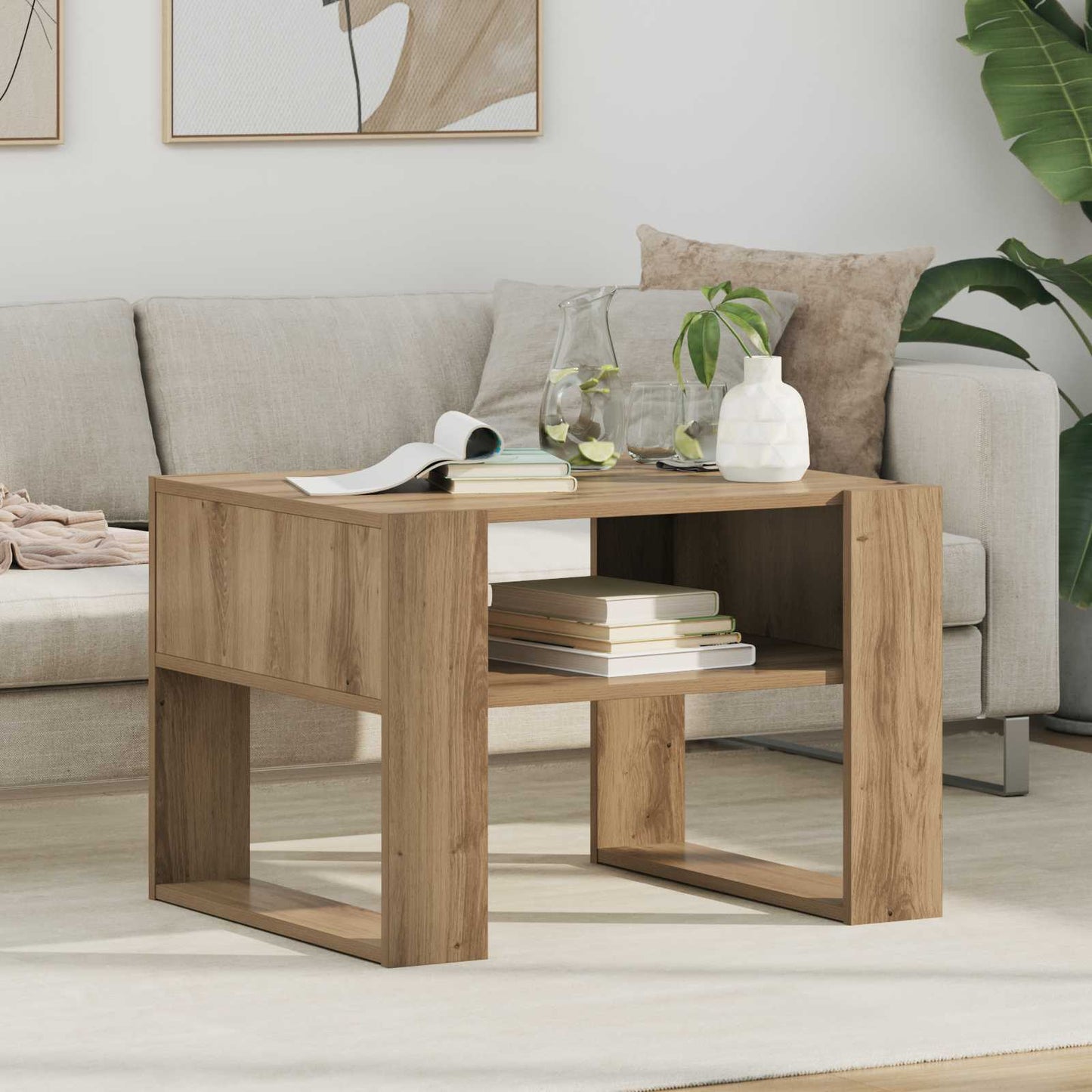 Tavolino da salotto Rovere artigianale 66 x 53 x 45 cm | homemem39