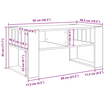 Tavolino da salotto Bianco 92 x 49,5 x 45 cm Legno multistrato | homemem39