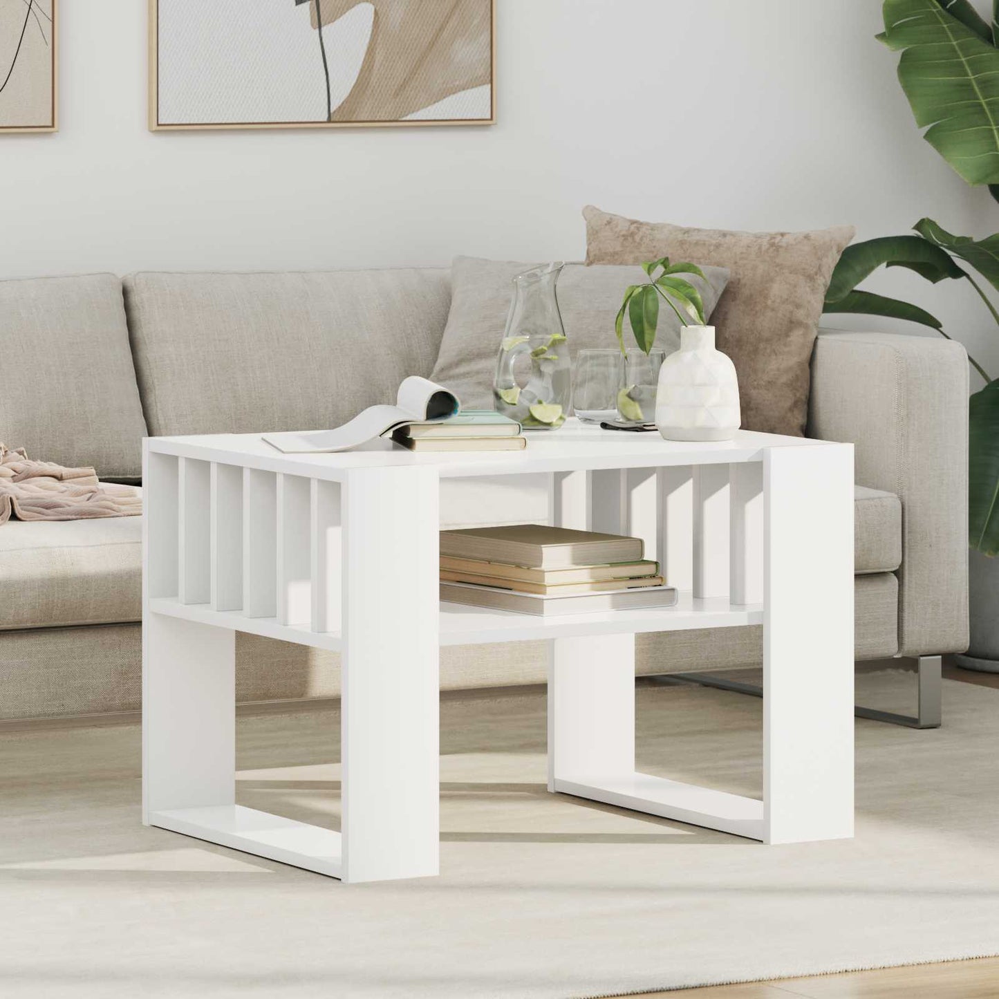 Tavolino da salotto Bianco 66 x 49,5 x 45 cm Legno multistrato | homemem39