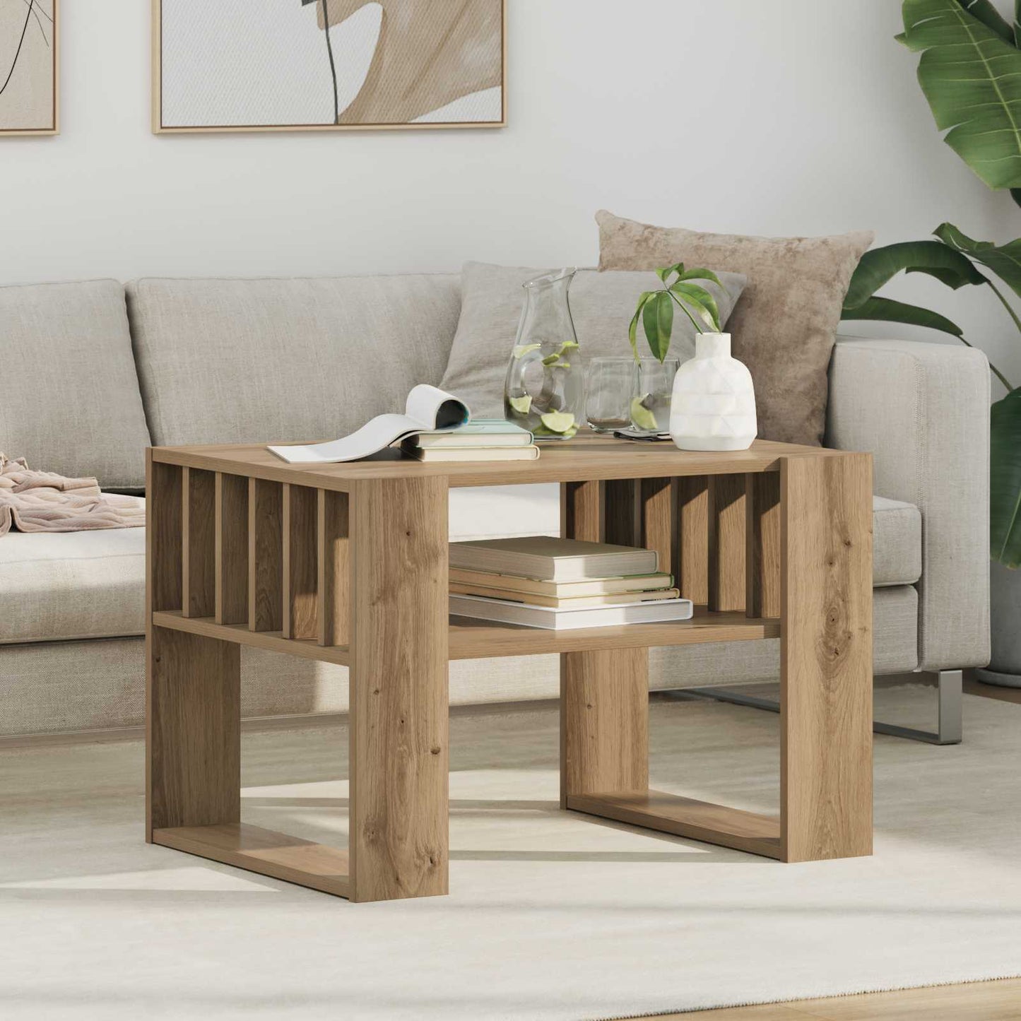 Tavolino da salotto Rovere artigianale 66 x 49,5 x 45 cm | homemem39