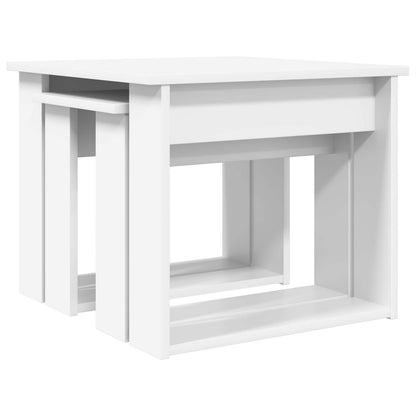 Set di Tavolini da Caffè 2 pcs Bianco Legno multistrato | homemem39