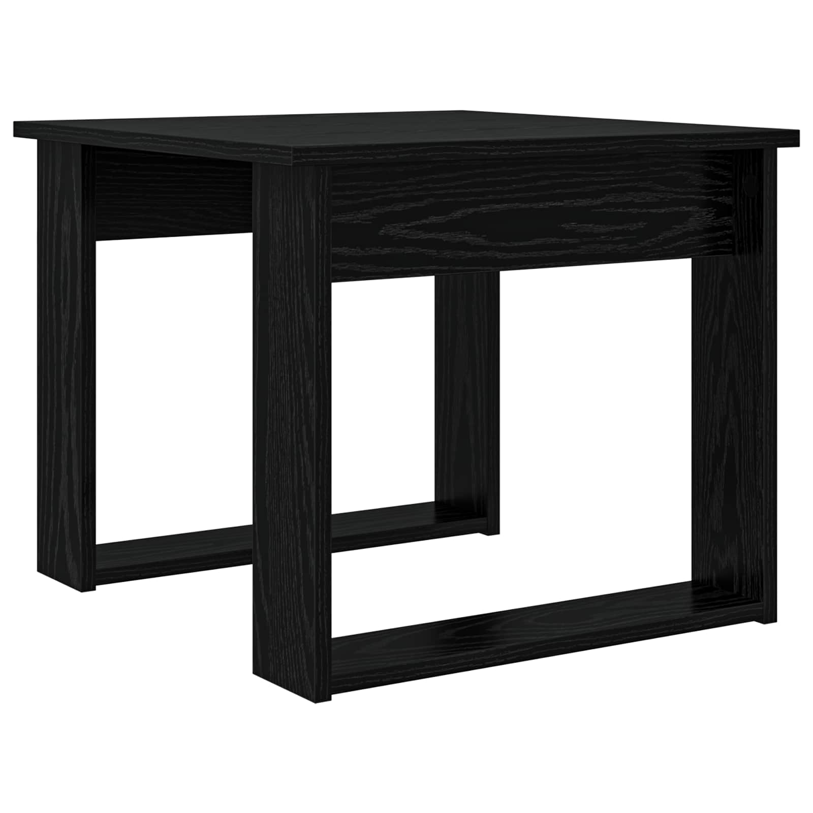 Set di Tavolini da Caffè 2 pcs Rovere Nero Legno multistrato | homemem39