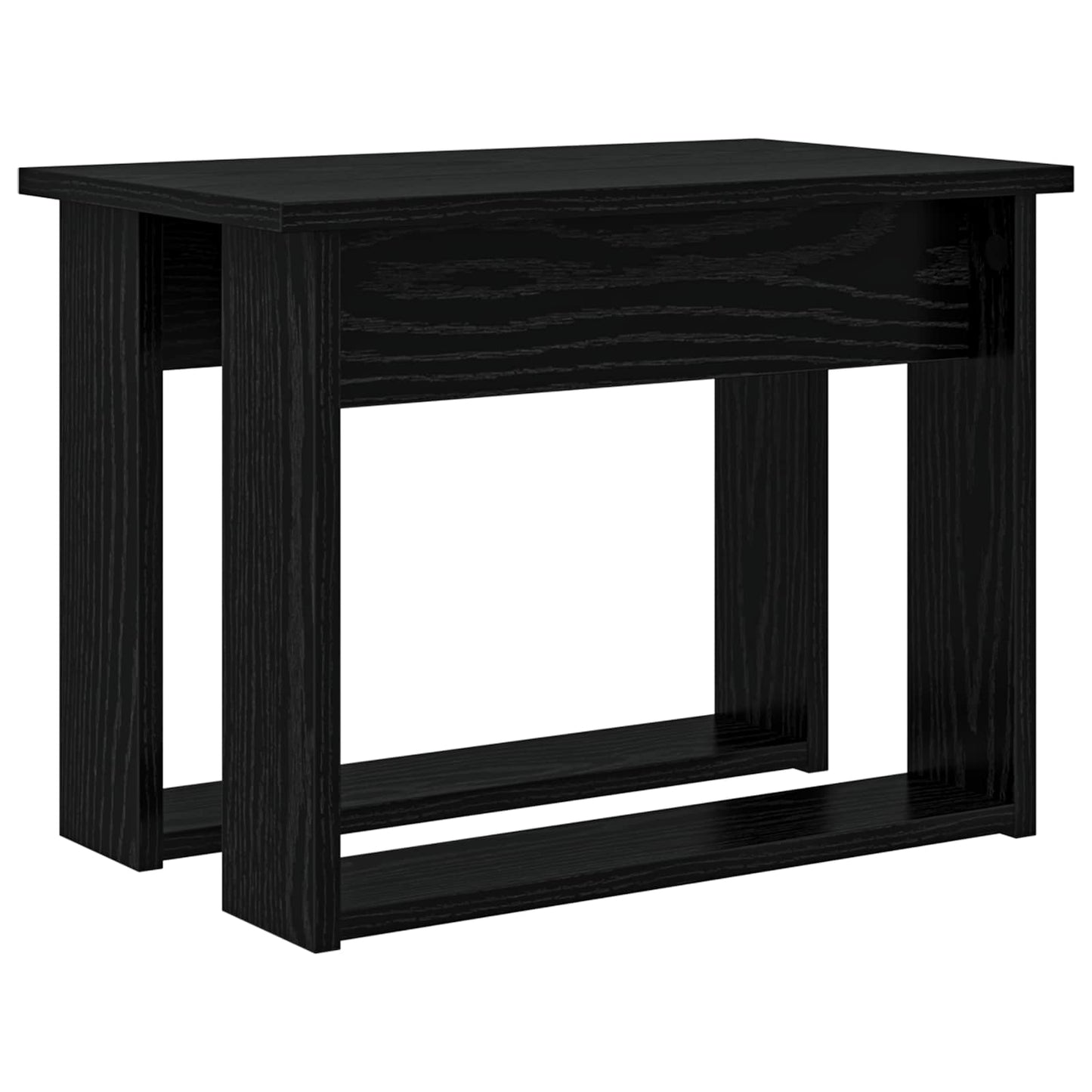 Set di Tavolini da Caffè 2 pcs Rovere Nero Legno multistrato | homemem39
