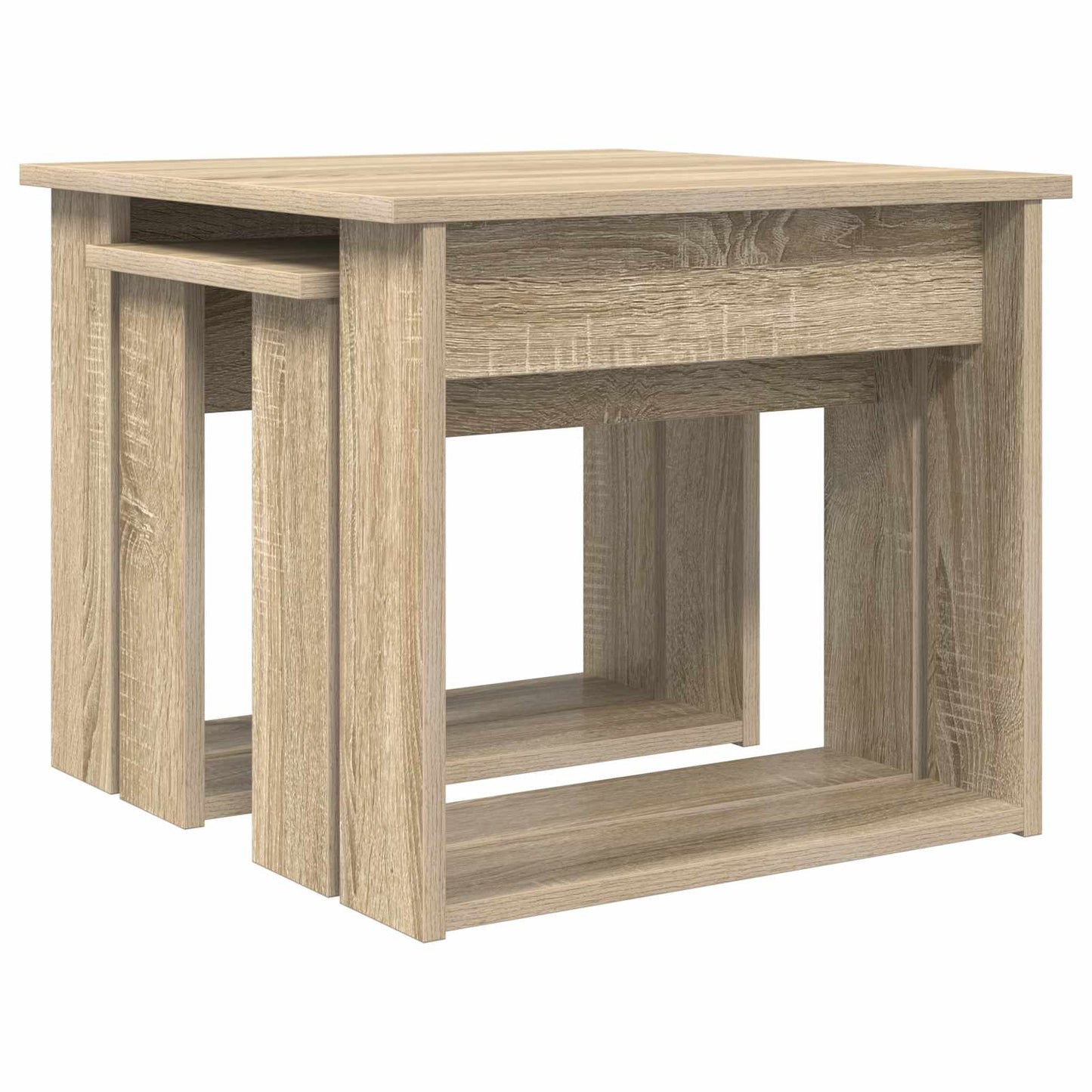 Set di Tavolini da Caffè 2 pcs Rovere Sonoma Legno multistrato | homemem39