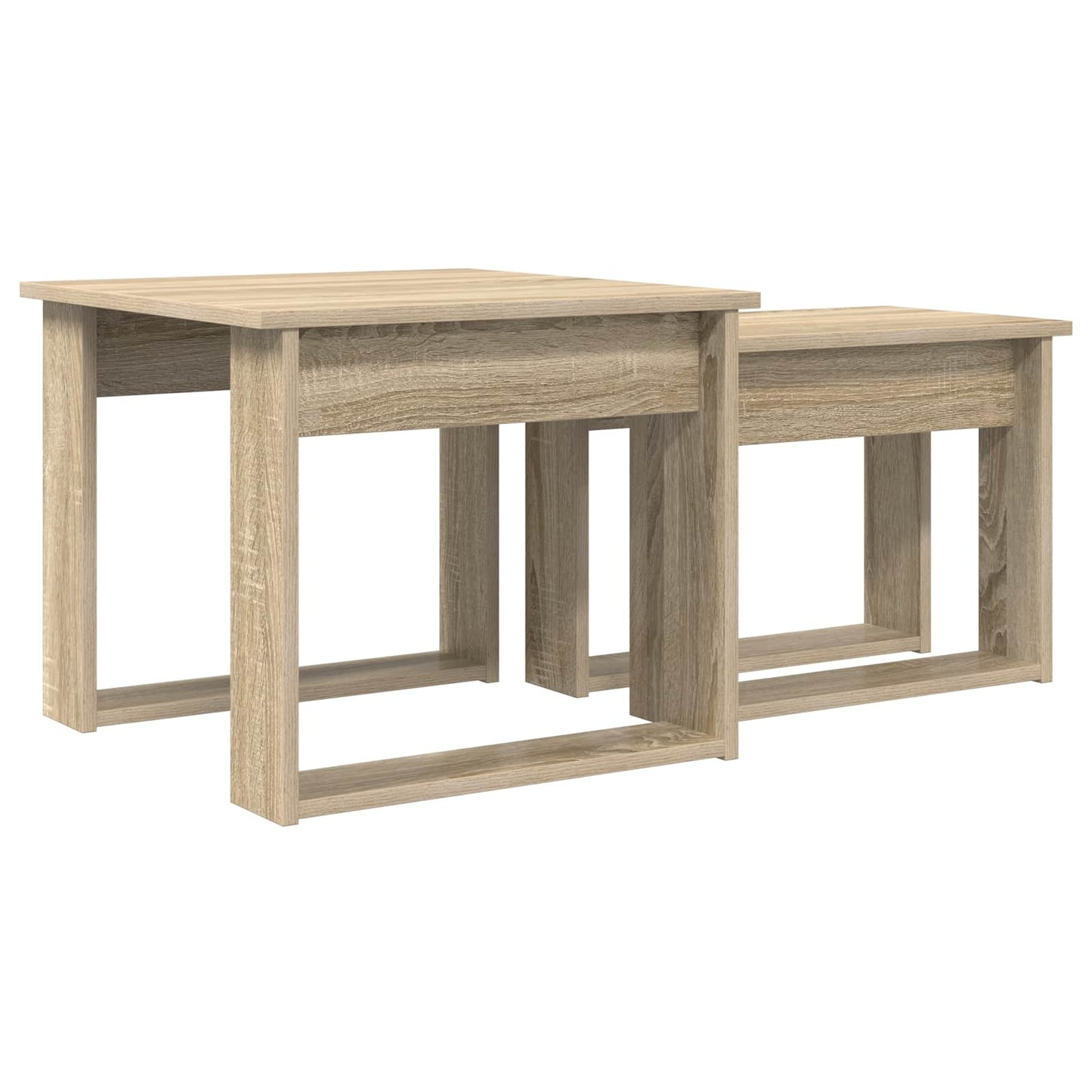 Set di Tavolini da Caffè 2 pcs Rovere Sonoma Legno multistrato | homemem39