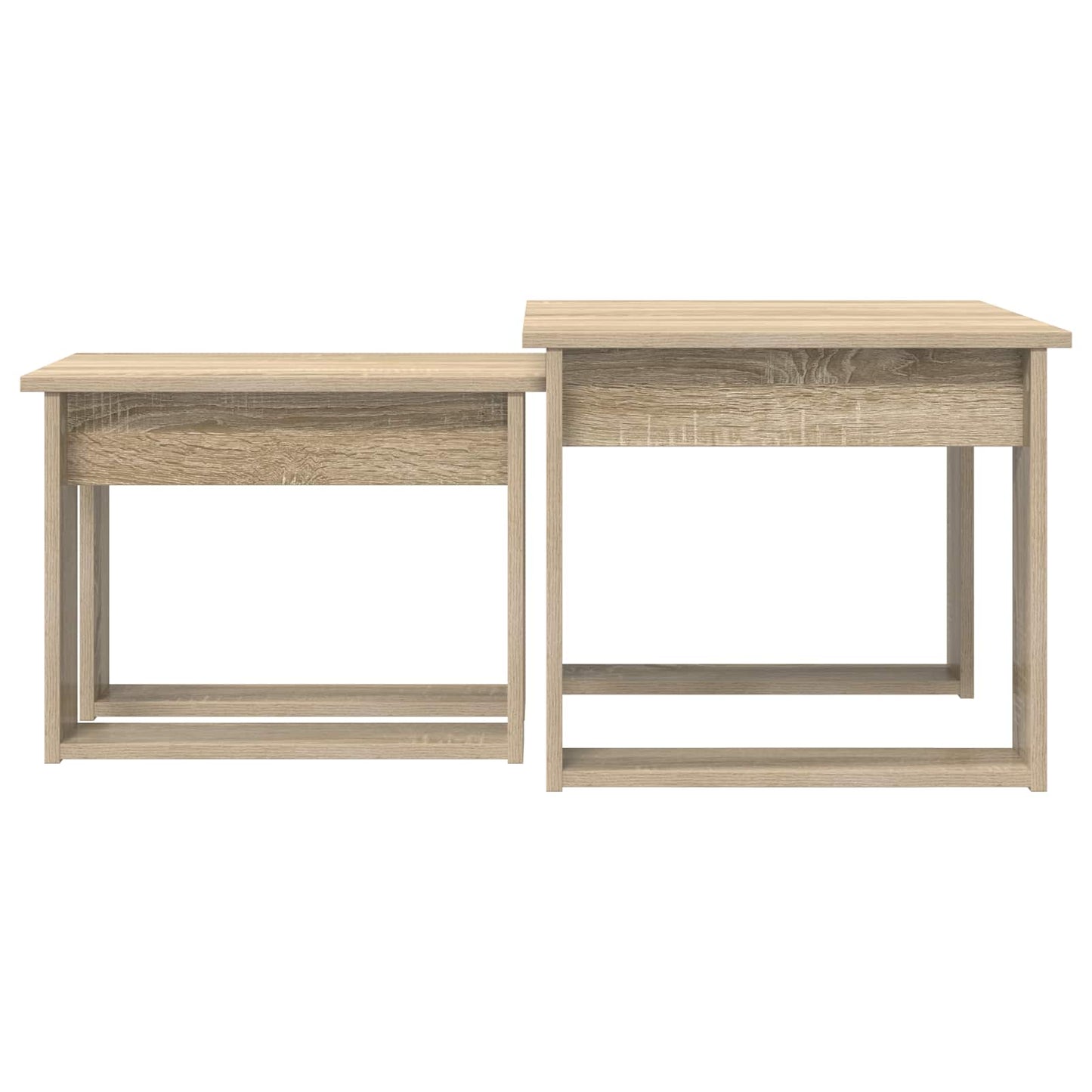 Set di Tavolini da Caffè 2 pcs Rovere Sonoma Legno multistrato | homemem39