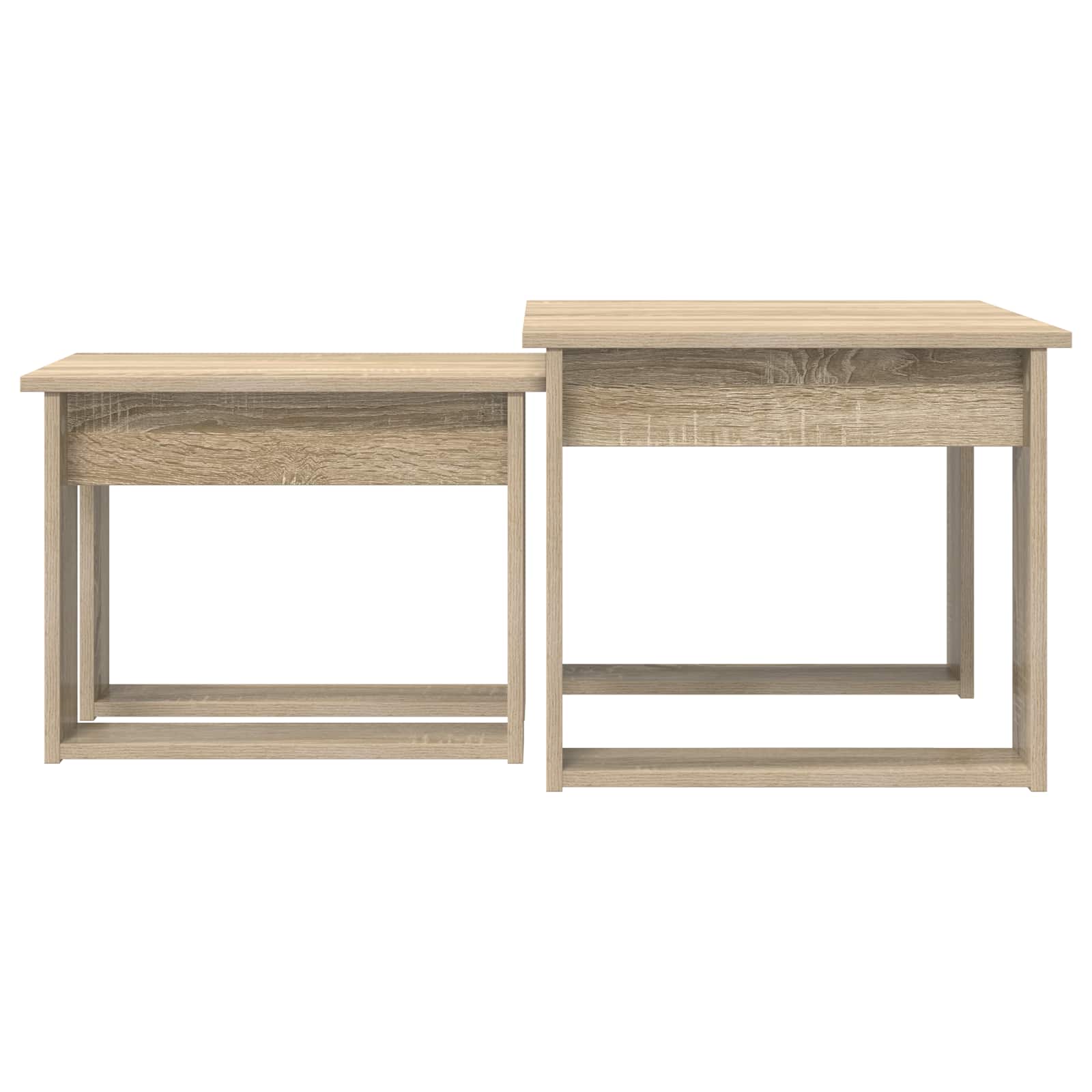 Set di Tavolini da Caffè 2 pcs Rovere Sonoma Legno multistrato | homemem39