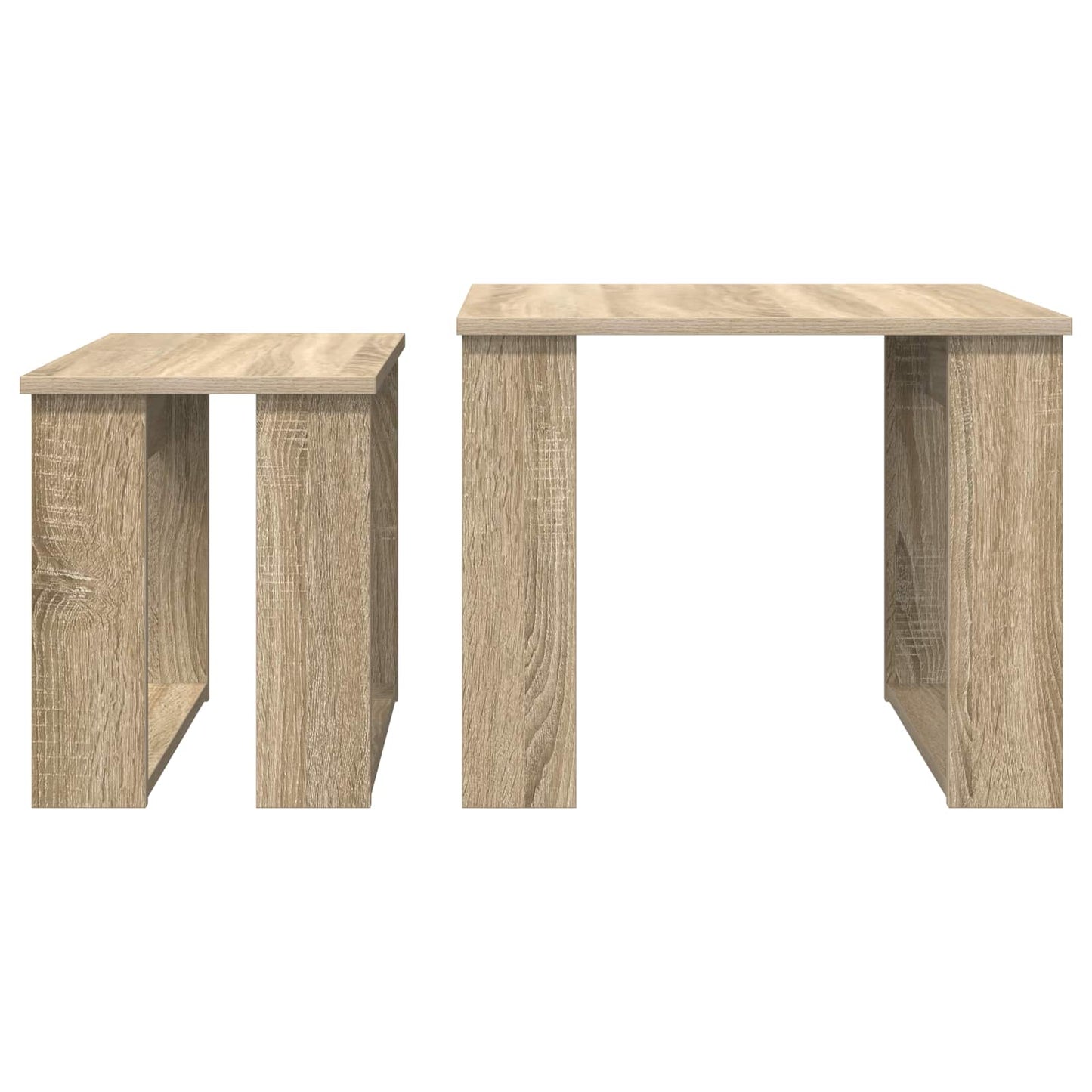 Set di Tavolini da Caffè 2 pcs Rovere Sonoma Legno multistrato | homemem39