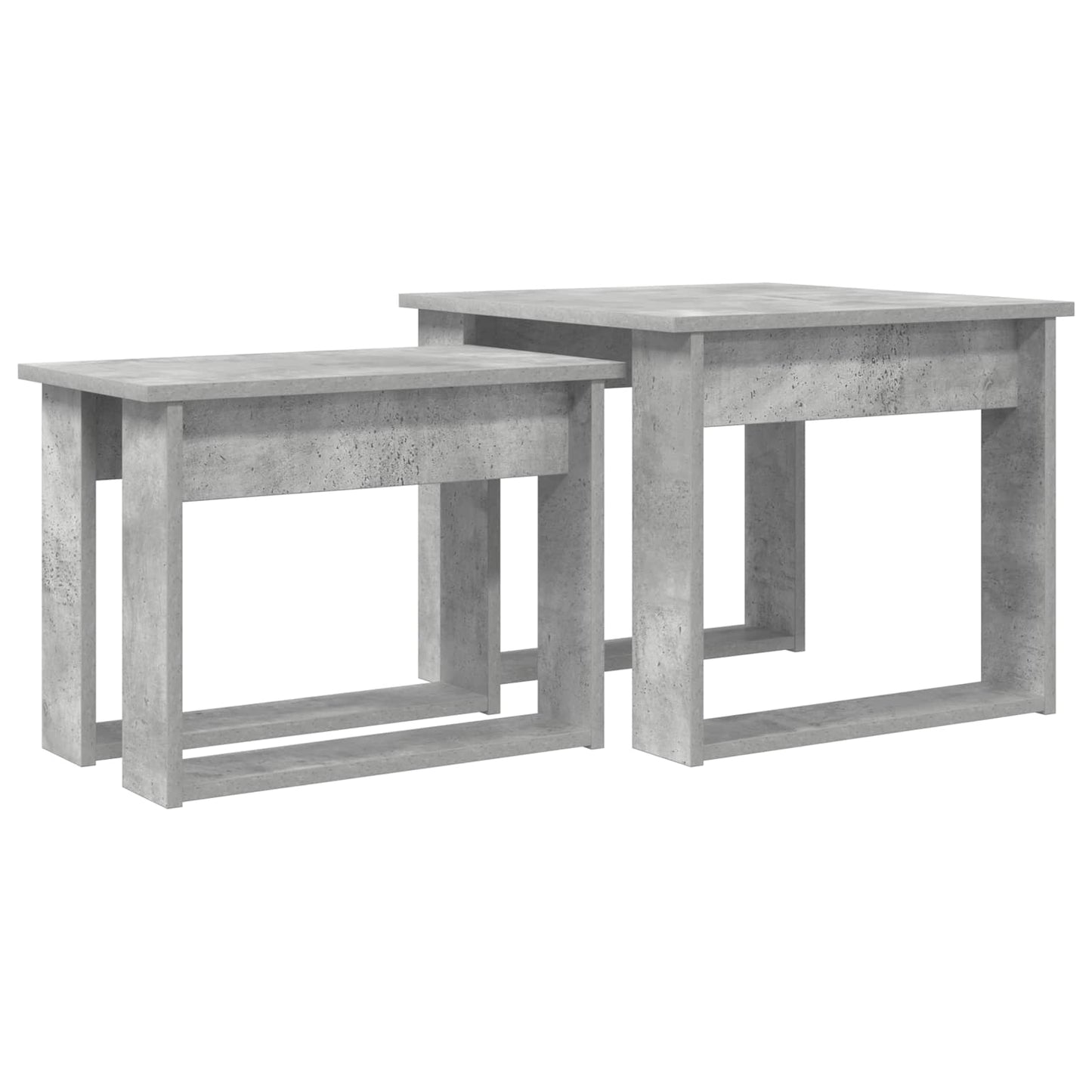 Set di Tavolini da Caffè 2 pcs Grigio cemento Legno multistrato | homemem39