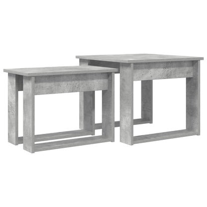 Set di Tavolini da Caffè 2 pcs Grigio cemento Legno multistrato | homemem39