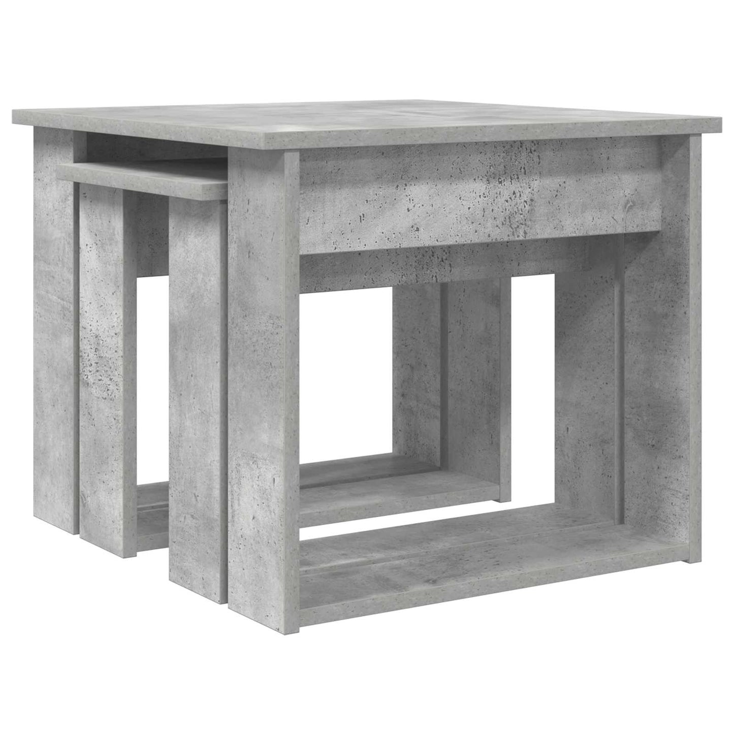 Set di Tavolini da Caffè 2 pcs Grigio cemento Legno multistrato